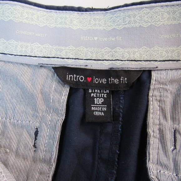 Intro love the fit stretch Navy Blue capri pants Size 10P - Picture 5 of 10